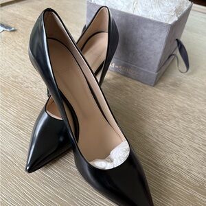 Theory Black Heels Classic Pointed-Toe Pumps